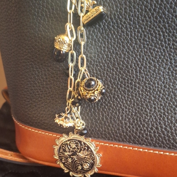 Gold Charm Bracelet with Black Accents - Picture 7 of 8